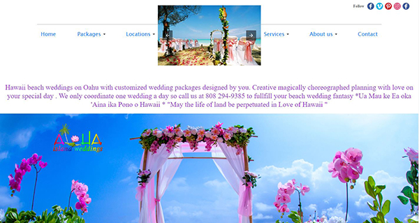 Wedding in Hawaii on the beach